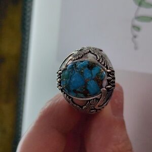 Turquoise Silver Men's Ring